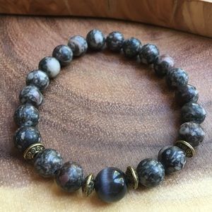 Lost In Time Fossil Agate Cats Eye Bracelet